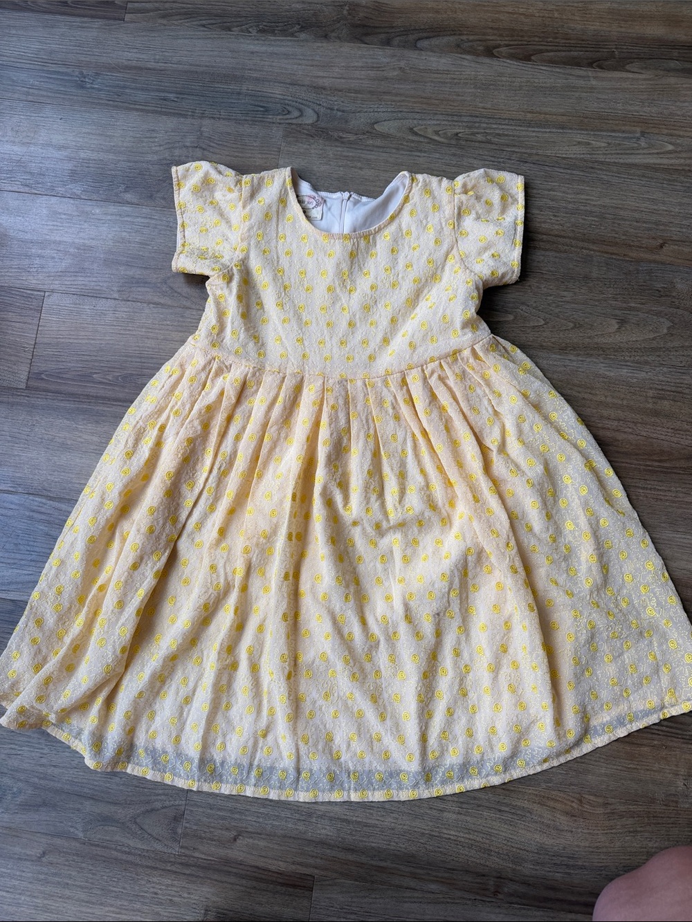 Sunny Yellow Eyelet Dress for Girls